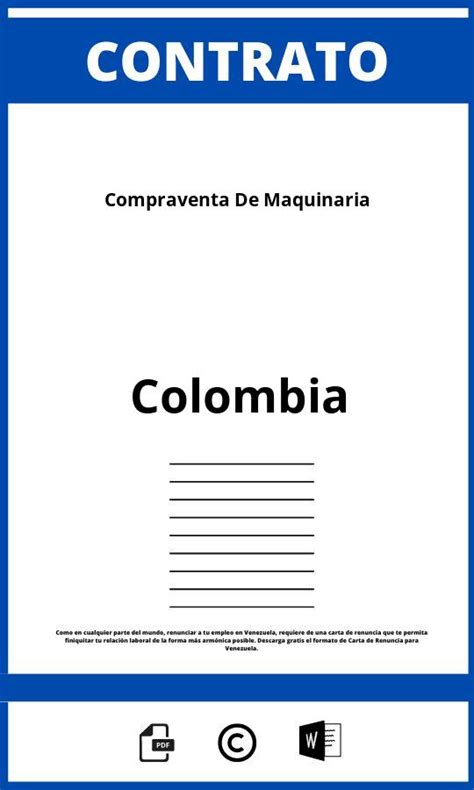 Contrato De Compraventa De Maquinaria Colombia 2025