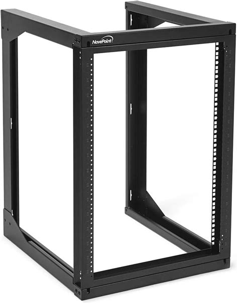 Navepoint U Wall Mount Open Frame Network Rack With Swing Out Hinged