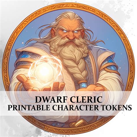 68 Dwarf Cleric Character Tokens for Dnd, Printable Male & Female ...