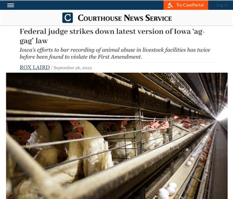 Federal Judge Strikes Down Latest Version Of Iowa ‘ag Gag Law R