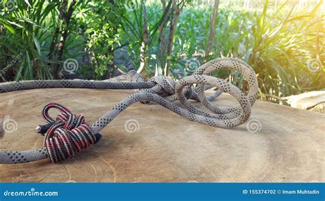 Rope Knots, Climbing Equipment for Rock Climbing Athletes Stock Photo ...