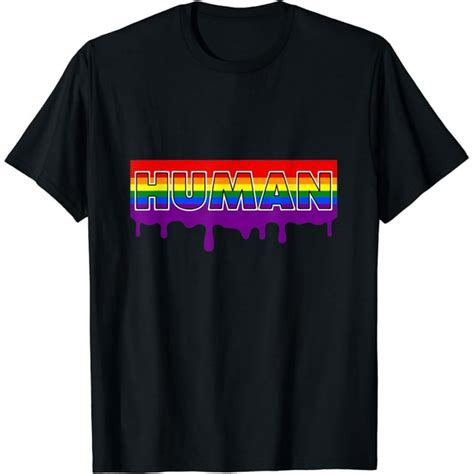 Human Rainbow Lgbt Flag Bi Lesbian Trans Gay Pride Month T Shirt