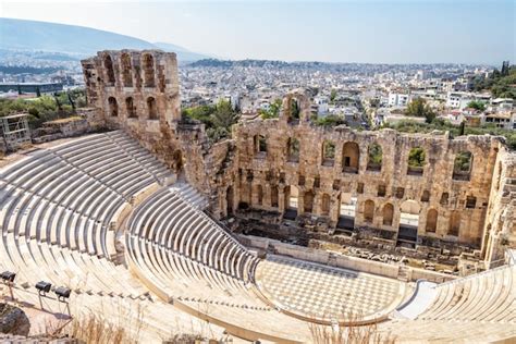 Vista Panor Mica Do Odeon De Herodes Atticus Na Acr Pole De Atenas De