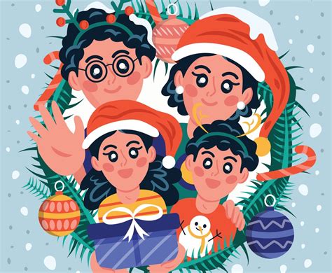 Family Christmas Background Vector Art & Graphics | freevector.com