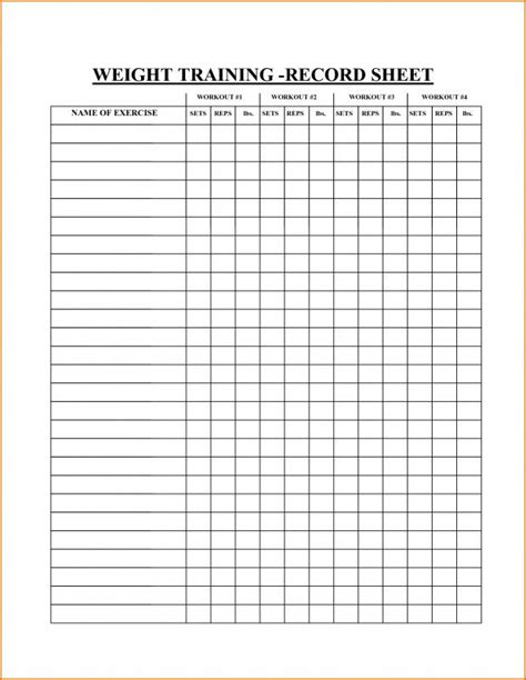 Blank Workout Schedule Template Unique Free Printable Exercise Chart