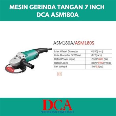 Jual DCA ASM 180A MESIN GERINDA 7 INCH ANGLE GRINDER 7 INCH Di Lapak