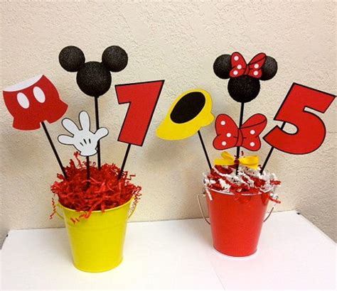 Mickey Mouse And Minnie Mouse Birthday Centerpieces Minnie