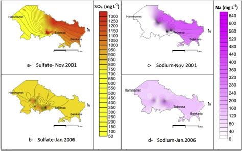 Sulfate And Sodium Spatial And Temporal Distribution Mg L À1 Download Scientific Diagram