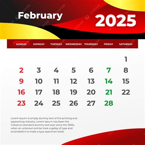 Calendario Febrero 2025 Listo Para Imprimir Vector Descarga gratuita de