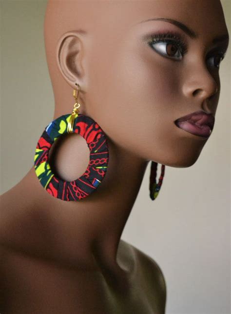 African Fabric Earring And Bangle Set By Marcieroxx On Etsy 2800 Brincos Africanos Brincos