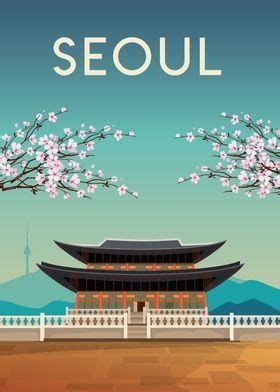 Seoul Poster By Caravan Studio Displate Seoul Travel Posters