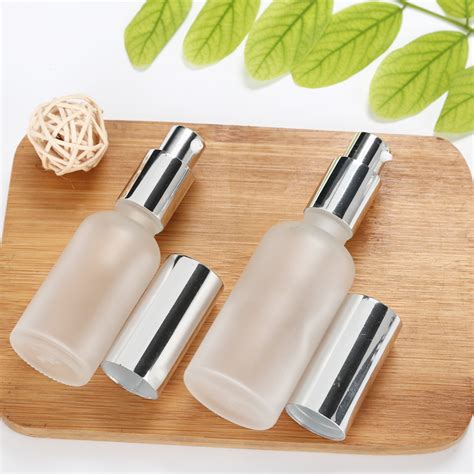 Wholesale 5ml 100ml Frosted Small Glass Cosmetic Bottle With Spray Cap And Pump Lid