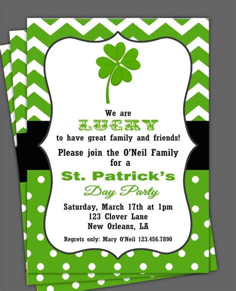 St Patrick S Day Invitation Printable Or Printed With Free Shipping Birthday Irish Event