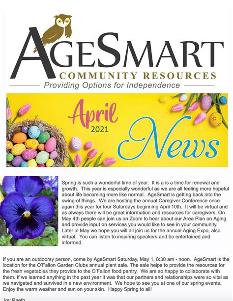 Read Archived 2020 Agesmart Newsletters For Aging Issues Information