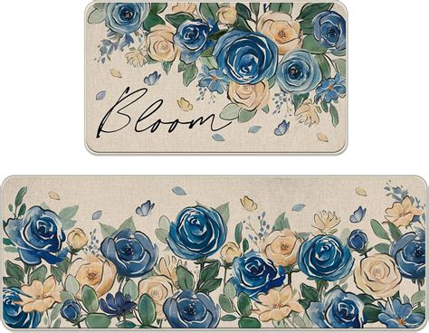 Amazon Tailus Spring Summer Floral Flower Kitchen Rugs Set Of 2