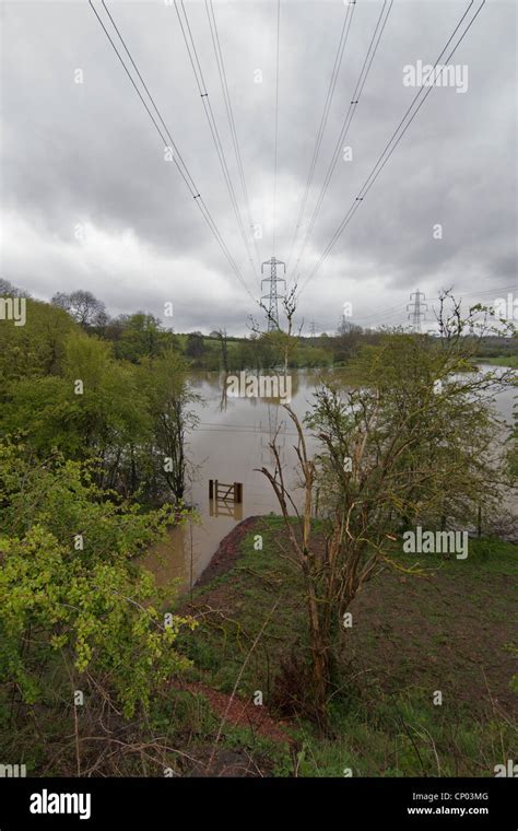 River Rother flooding at Catcliffe Stock Photo - Alamy