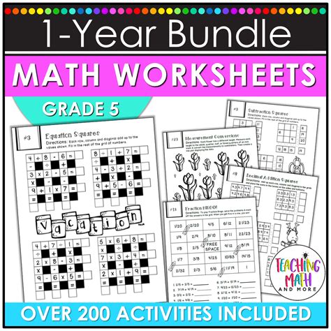 5th Grade Math Worksheets - Teaching Math and More