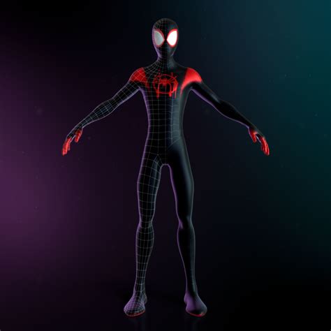 Miles Morales Spider Man Across The Spider Verse Maya Rig 3d Model Rigged Cgtrader