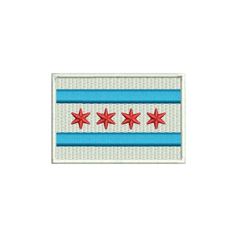 Chicago Flag | City/State Digitized Embroidery Design | e4Hats – e4Hats.com