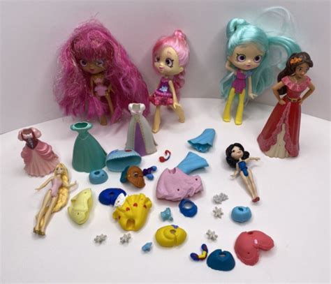 Disney Princess Magic Clip Polly Pocket Lot Of 33pcs Ebay