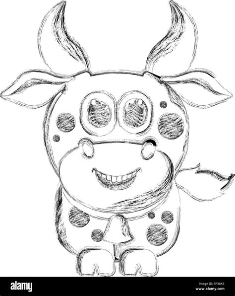 Sketch of a cute cow Stock Vector Image & Art - Alamy