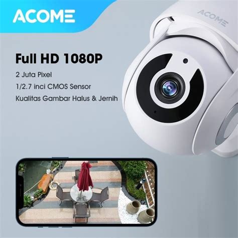 ACOME Smart CCTV Camera Audio FULL HD 1080P No Blind Spot 2 Arah Luar