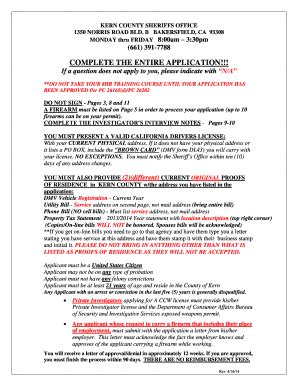 Ccw Kern County - Fill Online, Printable, Fillable, Blank | pdfFiller