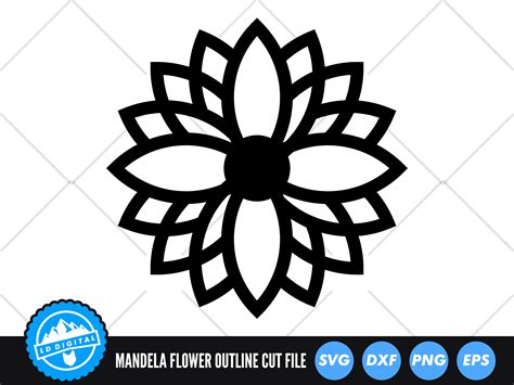 Mandala Flower Svg Flower Cut File Mandala Clip Art By Ld Digital