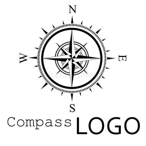 Black And White Compass Logo Vector Icon Rose Of Wind Stock Vector Illustration Of Adventure