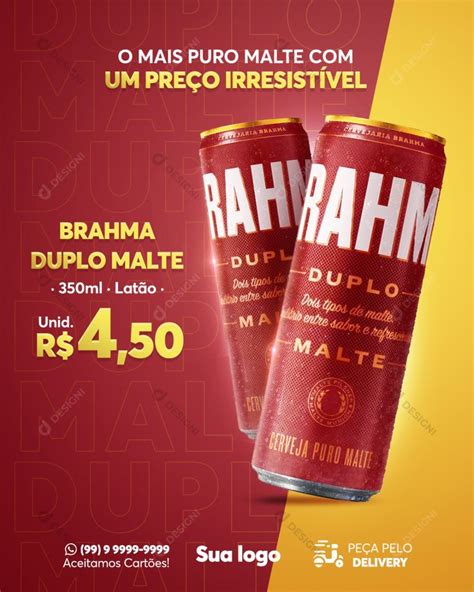 Brahma Duplo Malte Cerveja Social Media Psd Editável [download