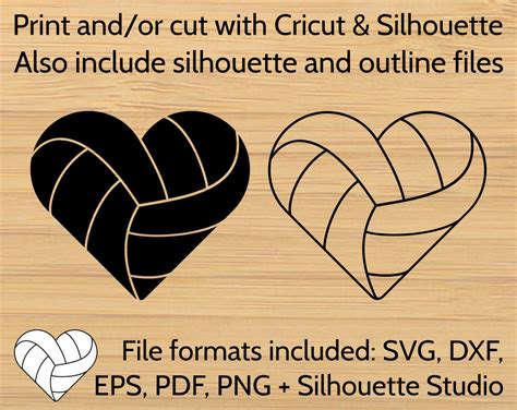 Volleyball Heart Svg Designs Volleyball Love Svg Fichiers Etsy France