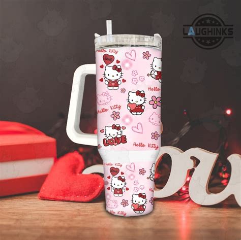 Valentines Day Stanley Cup 40 Oz X Hello Kitty Sanrio Valentines Day T For Her Pink Cat