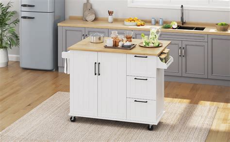 Amazon Yaheetech Kitchen Island With Drop Leaf Breakfast Bar