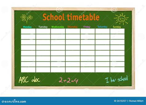 School timetable stock image. Image of program, diary - 2615257