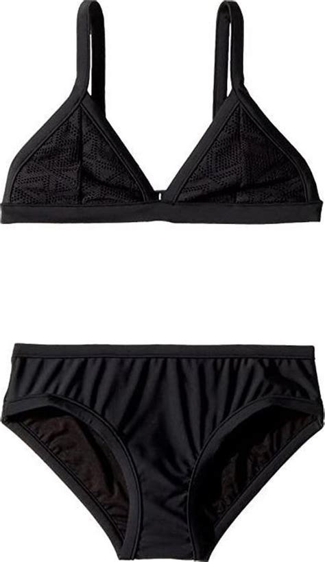 Seafolly SummerEssential Tri Kini Black Kinder Bikini Setje Zwart Mesh Maat 122 Bol
