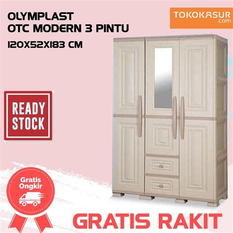 Lemari Pakaian Plastik 3 Pintu Olymplast Otc 3pl St2 Modern Termurah