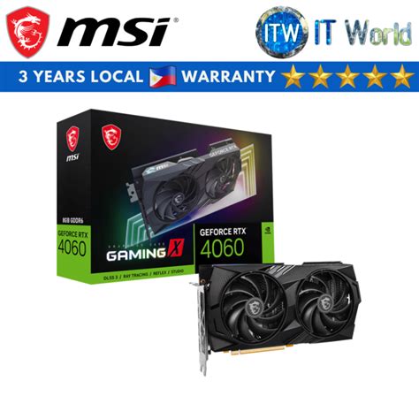 ITW | MSI Geforce RTX 4060 Gaming X 8GB GDDR6 Graphics Card | Lazada PH