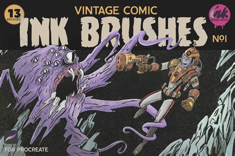 Procreate Vintage Comic Book Ink Brush Kit Etsy