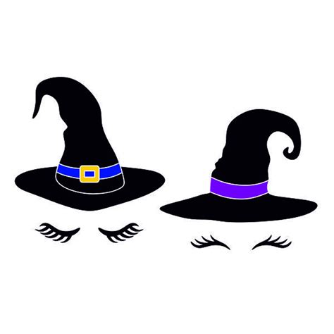 Witch Eyes Face Hat Halloween Cuttable SVG PNG DXF Eps Etsy