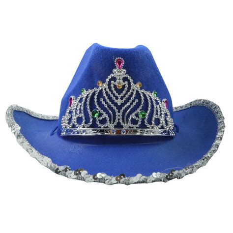 Women Cowboy Hat Rhinestones Inlay Crown Shiny Sequined Hat Brim ...