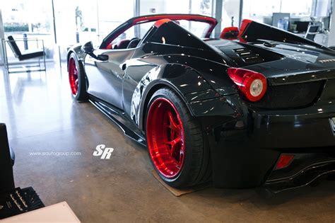 Liberty Walk Ferrari 458 Spider Looks Hot on Candy Red Wheels ...