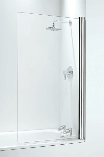 Coram 800mm Frameless Square Bathscreen Chrome Plain Glass Sfq80cuc