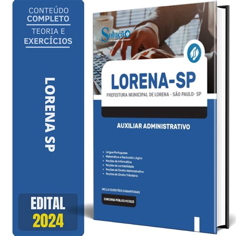 Apostila Prefeitura De Lorena Sp 2024 Auxiliar Administrativo