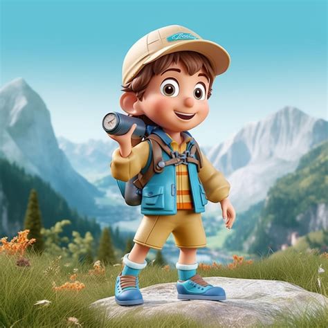 Premium Ai Image Arafed Image Of A Boy With A Backpack And A Camera