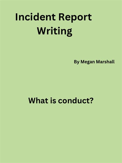 conduct report writing