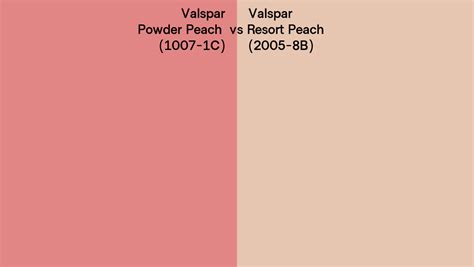 Valspar Powder Peach Vs Resort Peach Side By Side Comparison