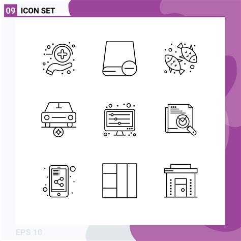 Group of 9 Modern Outlines Set for equalizer star hardware important