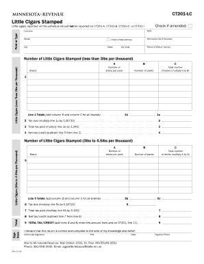 Fillable Online Revenue State Mn Ct S Minnesota Stamped Cigarettes