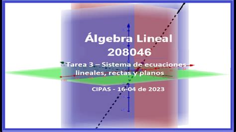 CIPAS Álgebra Lineal 208046 Tarea 3 Sistema de ecuaciones