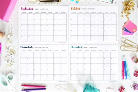 Printable Calendar 2024 September October November December Berty Chandra